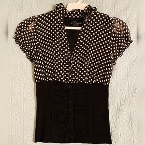 Silk polka dot Blouse/ dress shirt